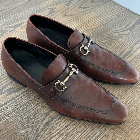 Ferragamo Slip-on Leather Loafers, Size US 12 - Picture 3 of 16